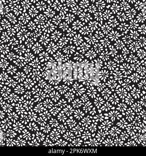 Stamped Batik floral seamless pattern. Vector illustration background Stock Vector
