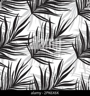 Abstract jungle leaves seamless pattern. Vector illustration background Stock Vector
