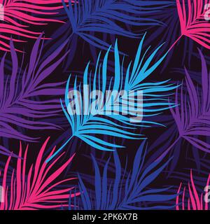 Abstract jungle leaves seamless pattern. Vector illustration background Stock Vector