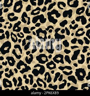 Leopard skin seamless pattern. Vector illustration background. Stock Vector