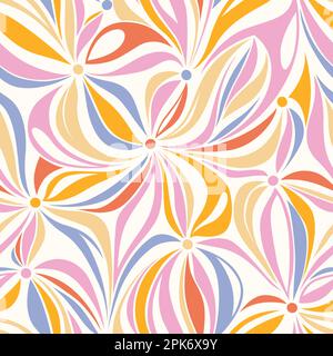 Abstract Retro floral seamless pattern. Vector illustration background Stock Vector