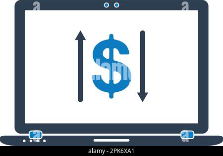 Online Transaction Icon. Flat style vector EPS. Stock Vector