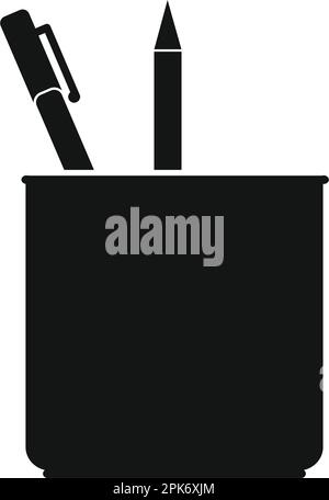 Pen Stand Icon. Flat style vector EPS. Stock Vector