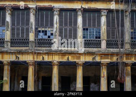 View of Basu Bati. Basu Bati is one of the most unique heritage buildings in India situated at Bagbazar Street in North Calcutta (Kolkata). Stock Photo