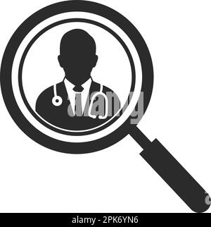 Search Doctor Icon. Flat style vector EPS. Stock Vector