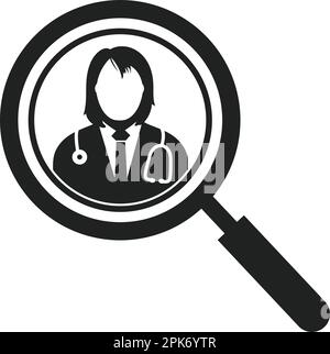 Search Doctor Icon. Flat style vector EPS. Stock Vector
