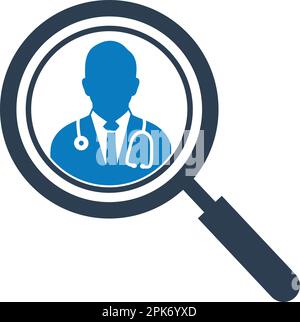 Search Doctor Icon. Flat style vector EPS. Stock Vector