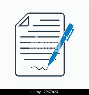 Signature contract icon. Flat style vector EPS. Stock Vector