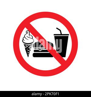 classic simple no food or drinks eating drinking symbol sign vector isolated on white background Stock Vector