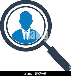 Find employee icon. Flat style vector EPS. Stock Vector
