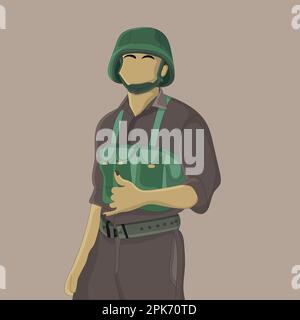 flat design of army soldier Stock Vector