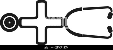 Stethoscope Icon with plus symbol. Flat style vector EPS Stock Vector ...