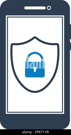 Cyber security icon. Flat style vector EPS. Stock Vector