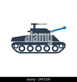 War Tank Icon. Editable Vector Symbol Illustration. Stock Vector