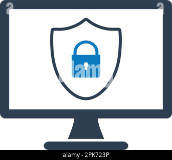 Cyber security icon. Flat style vector EPS. Stock Vector