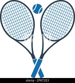 Tennis Racket and Ball Icon. Flat style vector EPS. Stock Vector