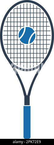 Tennis Racket and Ball Icon. Flat style vector EPS. Stock Vector