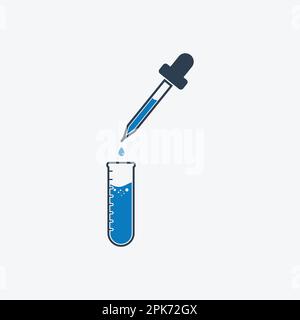 Test Tube and Pipette Icon. Editable Vector EPS Symbol Illustration. Stock Vector
