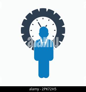 Time manager icon. Flat style vector EPS. Stock Vector