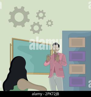 Flat design of discussing man and woman Stock Vector