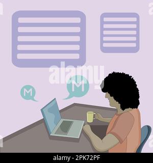 Flat design of a man using laptop compute Stock Vector
