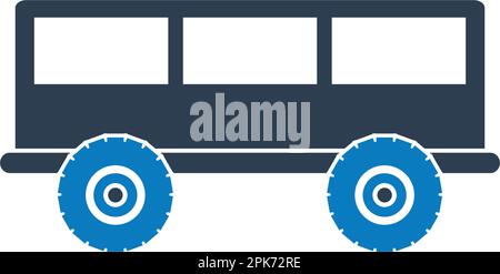 Car trailer Icon. Flat Style vector EPS. Stock Vector