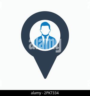 User location icon. Flat style vector EPS. Stock Vector