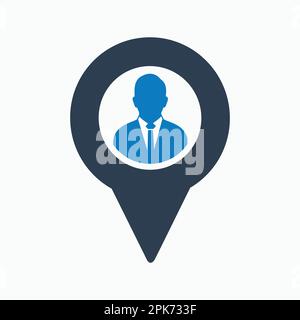 User location icon. Flat style vector EPS. Stock Vector