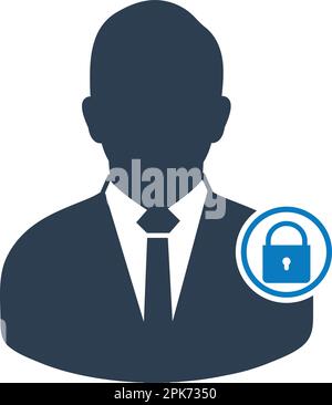 User security icon. Flat style vector EPS. Stock Vector