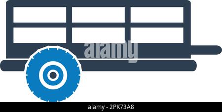 Car trailer Icon. Flat Style vector EPS. Stock Vector