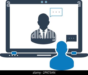 Video Conference Icon. Flat Style vector EPS. Stock Vector
