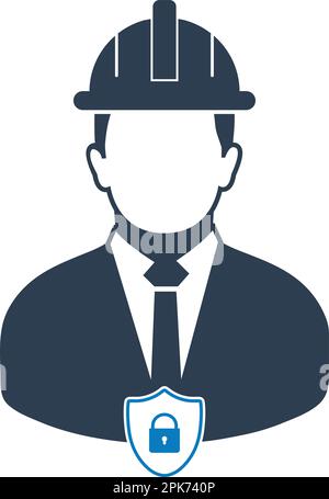 Worker insurance icon. Flat style vector EPS. Stock Vector