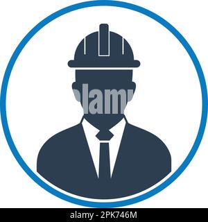 Male Engineer Profile Icon. Flat style vector EPS. Stock Vector