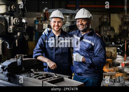 Two industrial engineers team with safety uniform  Stock Photo