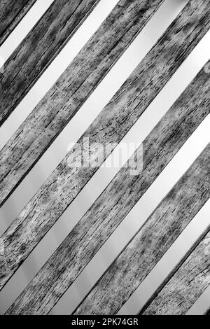 Close up of wooden grate in black and white. Graphic design, elemental. Stock Photo