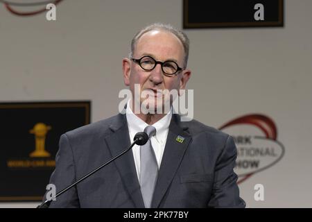 New York, United States. 05th Apr, 2023. NEW YORK, NEW YORK - APRIL 05: Department of Motor Vehicles Commissioner Mark J.F. Schroeder attends the International Auto Show press preview at the Jacob Javits Convention Center on April 5, 2023 in New York City. Credit: Ron Adar/Alamy Live News Stock Photo