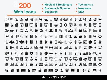 Set of Universal Web Icons. Editable Vector EPS Symbol Illustration. Stock Vector