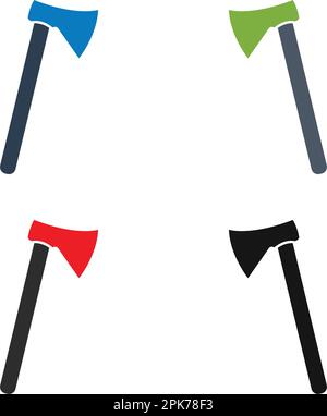 Axe Icon set. Flat style vector EPS. Stock Vector