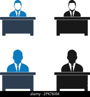 Business Manager Icon Set. Flat Style vector EPS Stock Vector Image ...