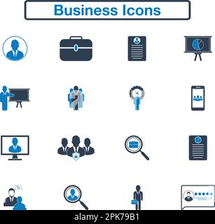 Business Icon set. Flat style vector EPS. Stock Vector