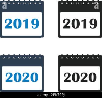 Calendar Icon set. Flat style vector EPS. Stock Vector