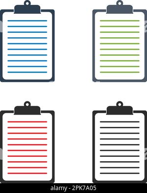 Clipboard Icon set. Flat style vector. Stock Vector