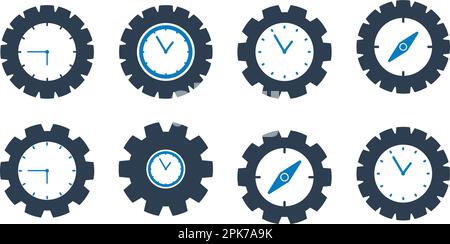 Time Icon set. Flat style vector EPS. Stock Vector