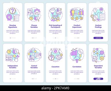 Causal research onboarding mobile app screens set Stock Vector