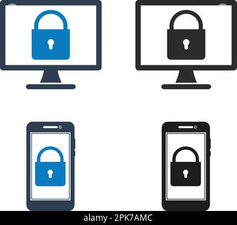 Cyber Security Icon. Flat style vector EPS. Stock Vector