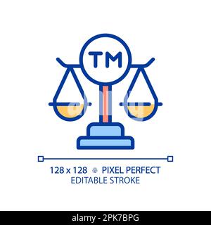 Intellectual property law pixel perfect RGB color icon Stock Vector
