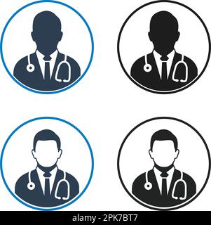 Doctor icon set. Flat style vector EPS Stock Vector Image & Art - Alamy