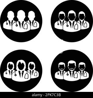 Medical Team Icon. Rounded Button style vector EPS Stock Vector Image ...