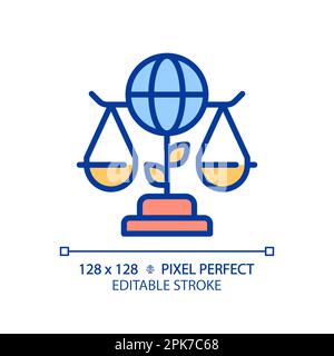 Environmental law pixel perfect RGB color icon Stock Vector