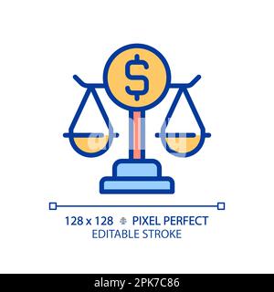 Banking law pixel perfect RGB color icon Stock Vector